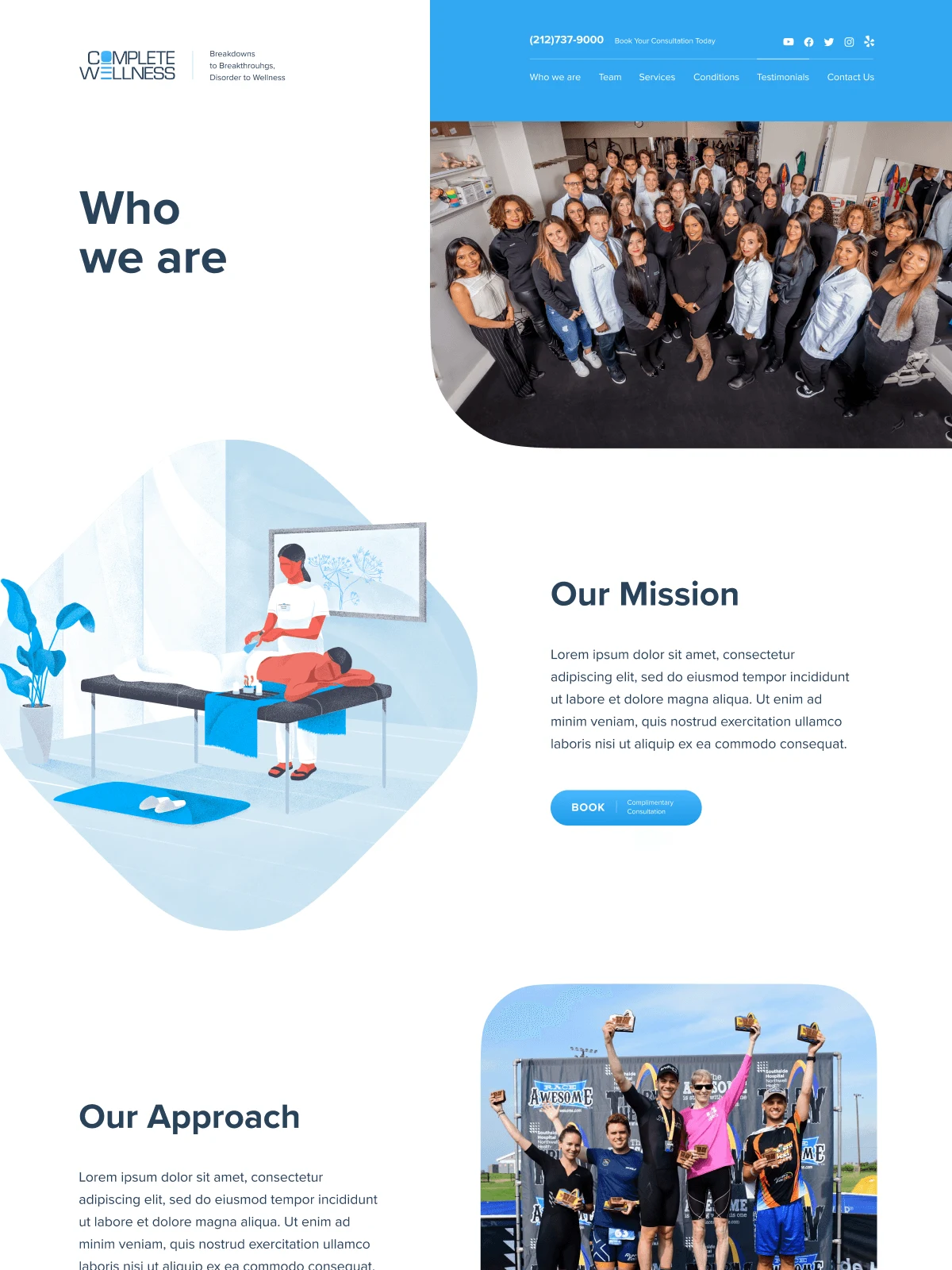 Страница Who we are Complete Wellness