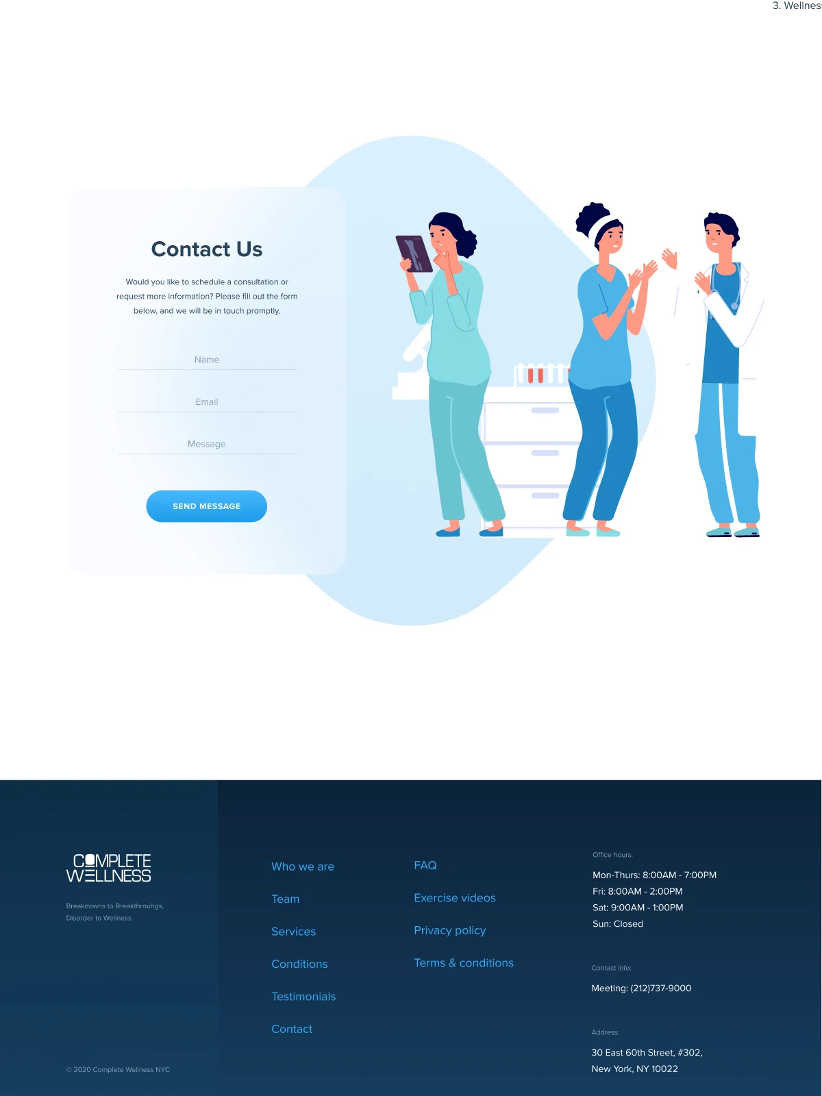 Страница Who we are Complete Wellness